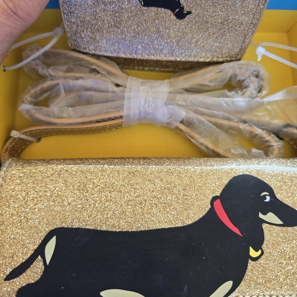 Marc Tetro Dachshund Doxie Gold Glitter Wallet Set - Picture 5 of 7